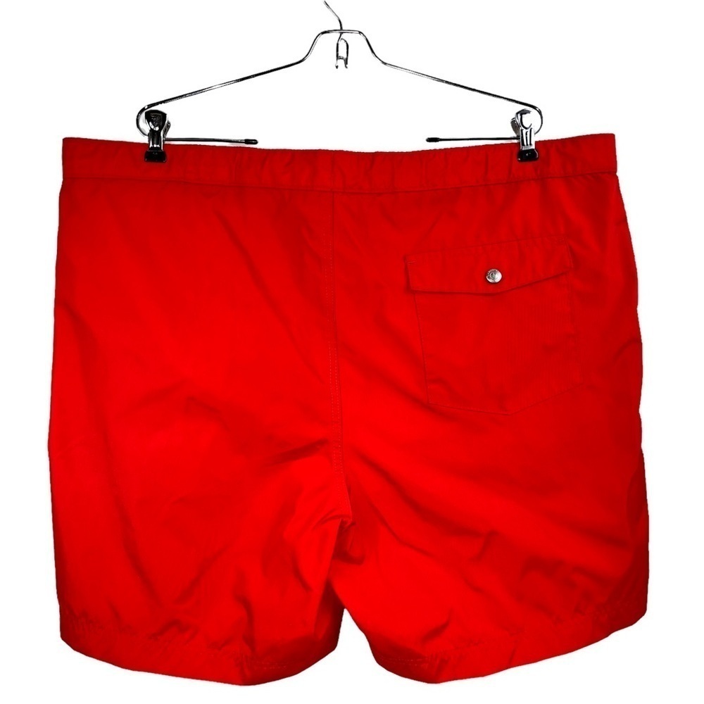 Lands’ End Men’s Nylon Swin Trunks Sz 42 Red Fully Lined Drawstring 3 Pockets - Picture 2 of 11
